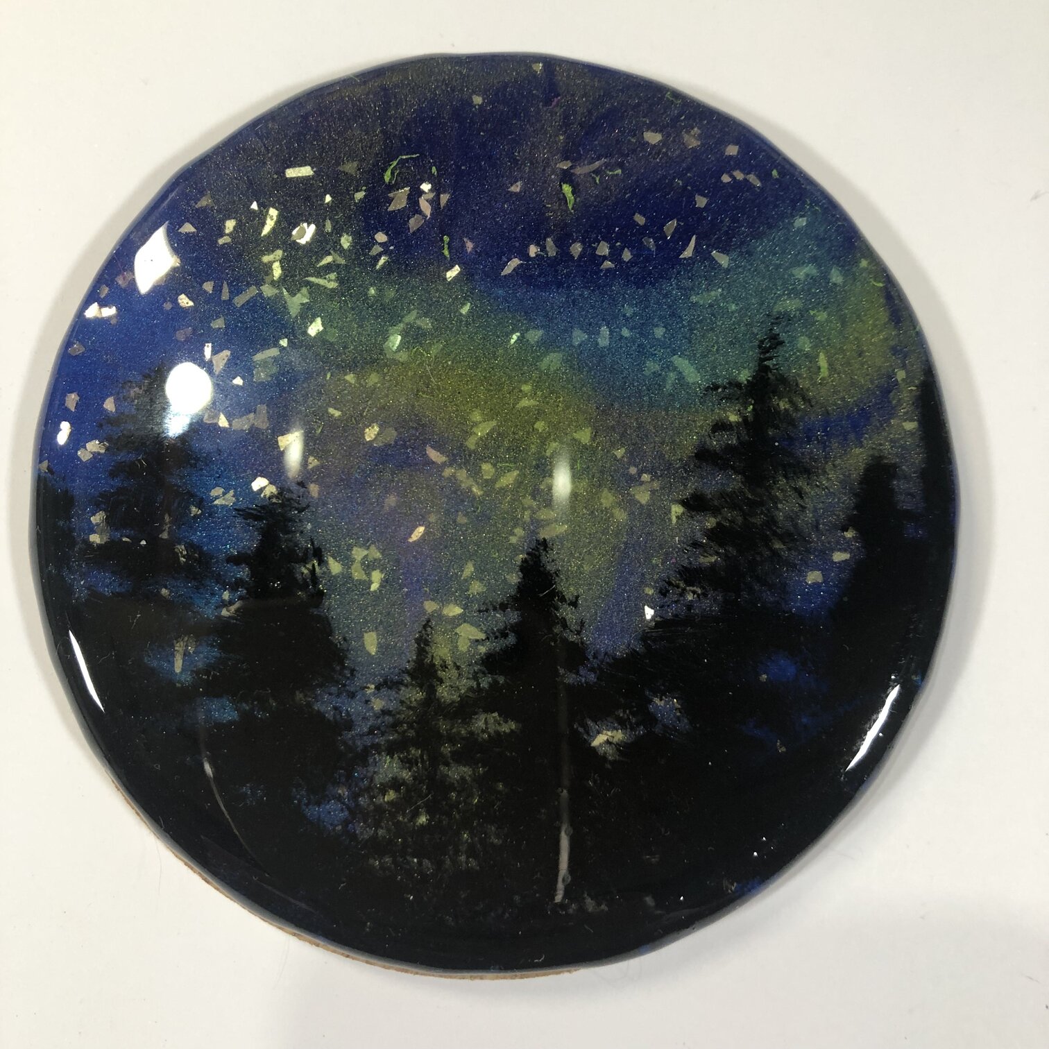 Northern Lights Resin Coaster Artsy Island Girl