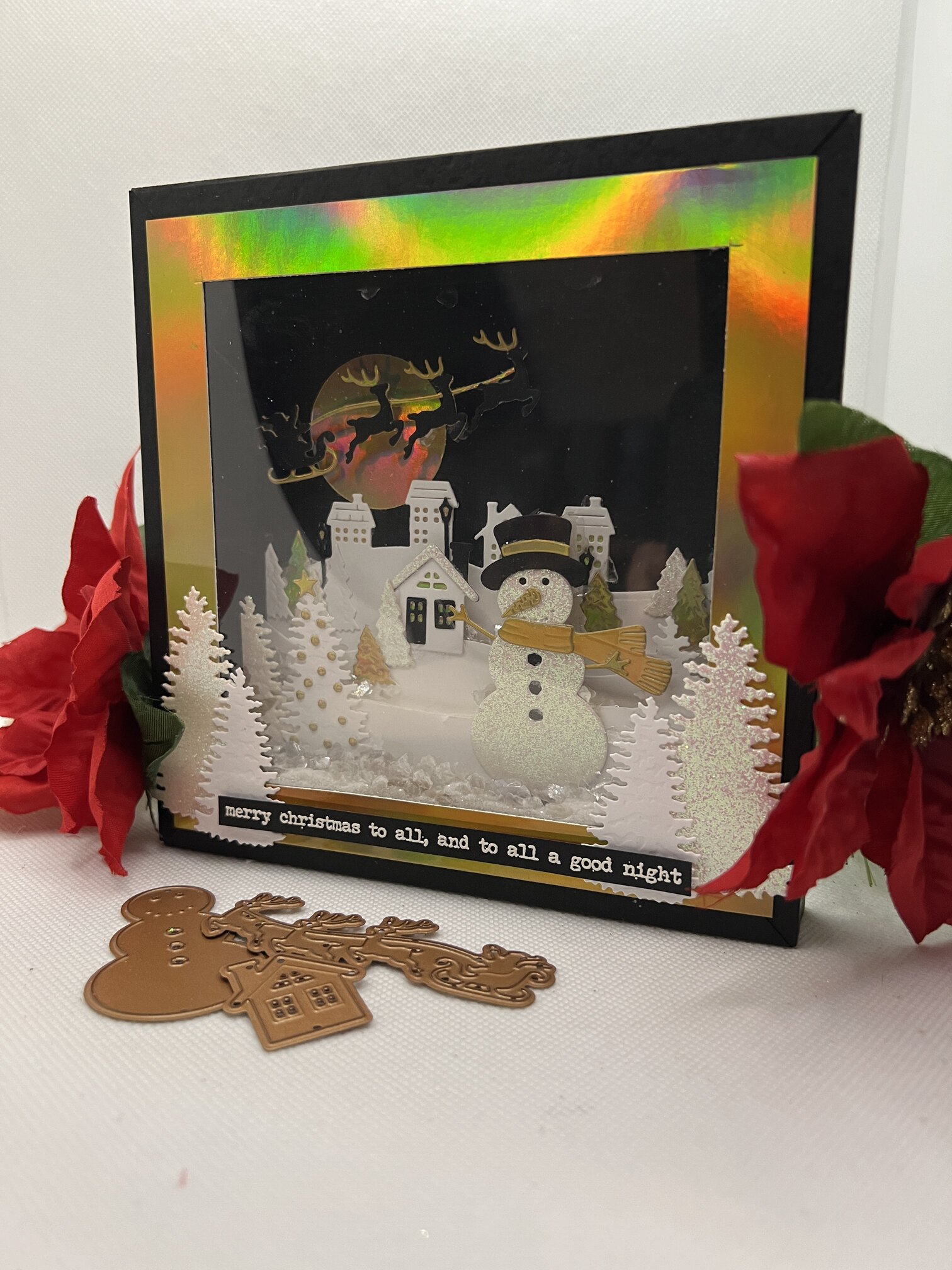 Snowglobe Shadow Box Shaker Card - Artsy Island Girl